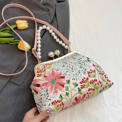 Pochette Femme avec Bandoulière en Perles