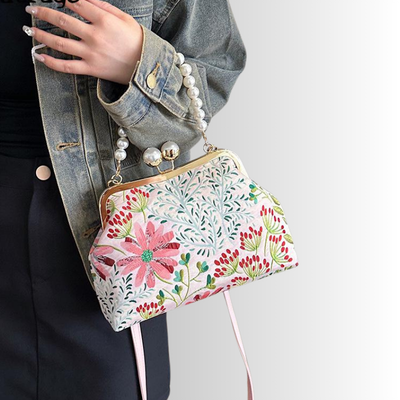 Pochette Femme avec Bandoulière en Perles
