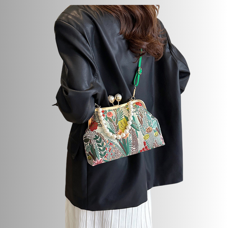 Pochette Femme avec Bandoulière en Perles