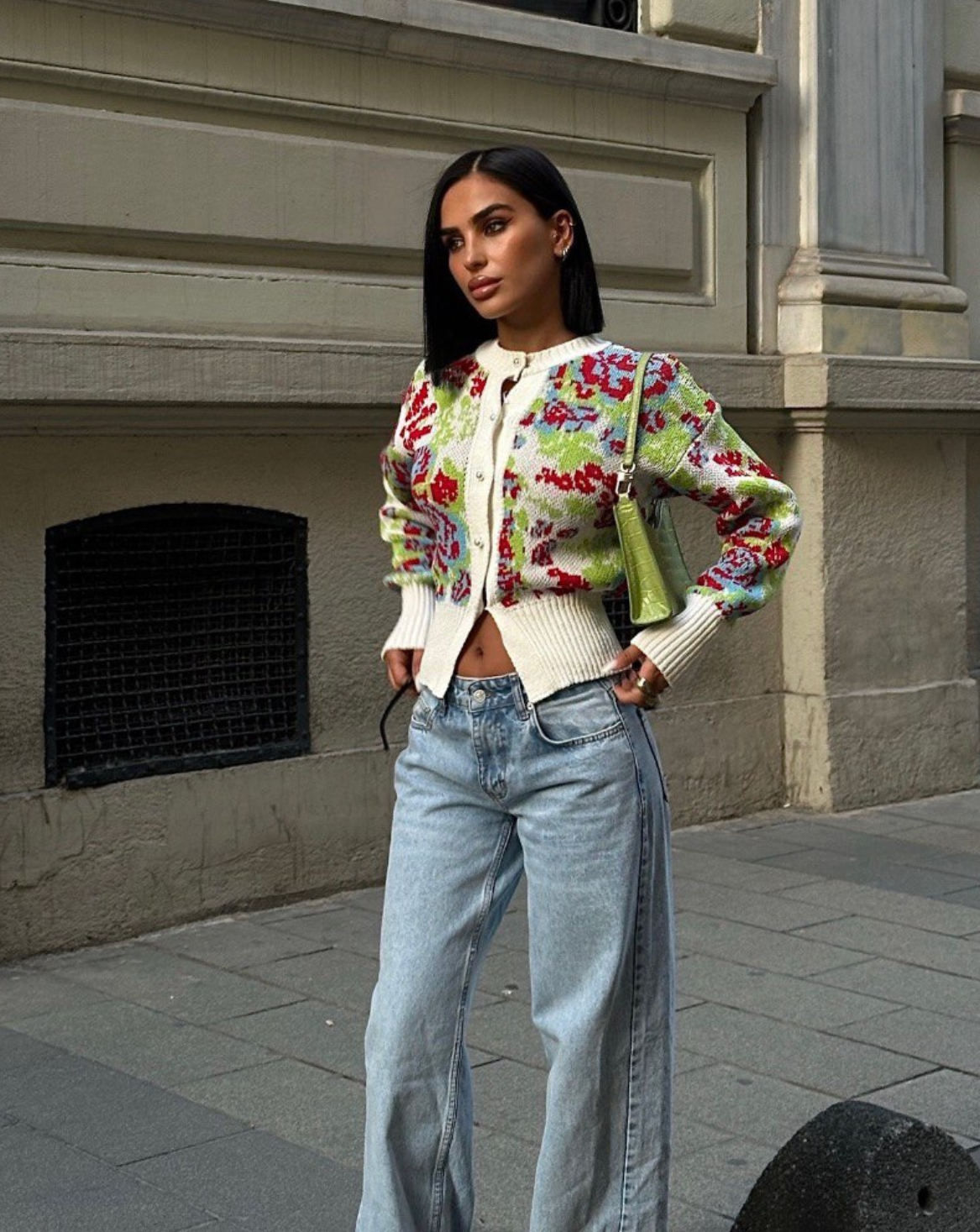 Cardigan Femme à Imprimé Floral