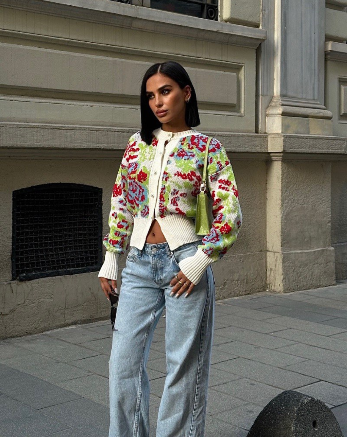 Cardigan Femme à Imprimé Floral