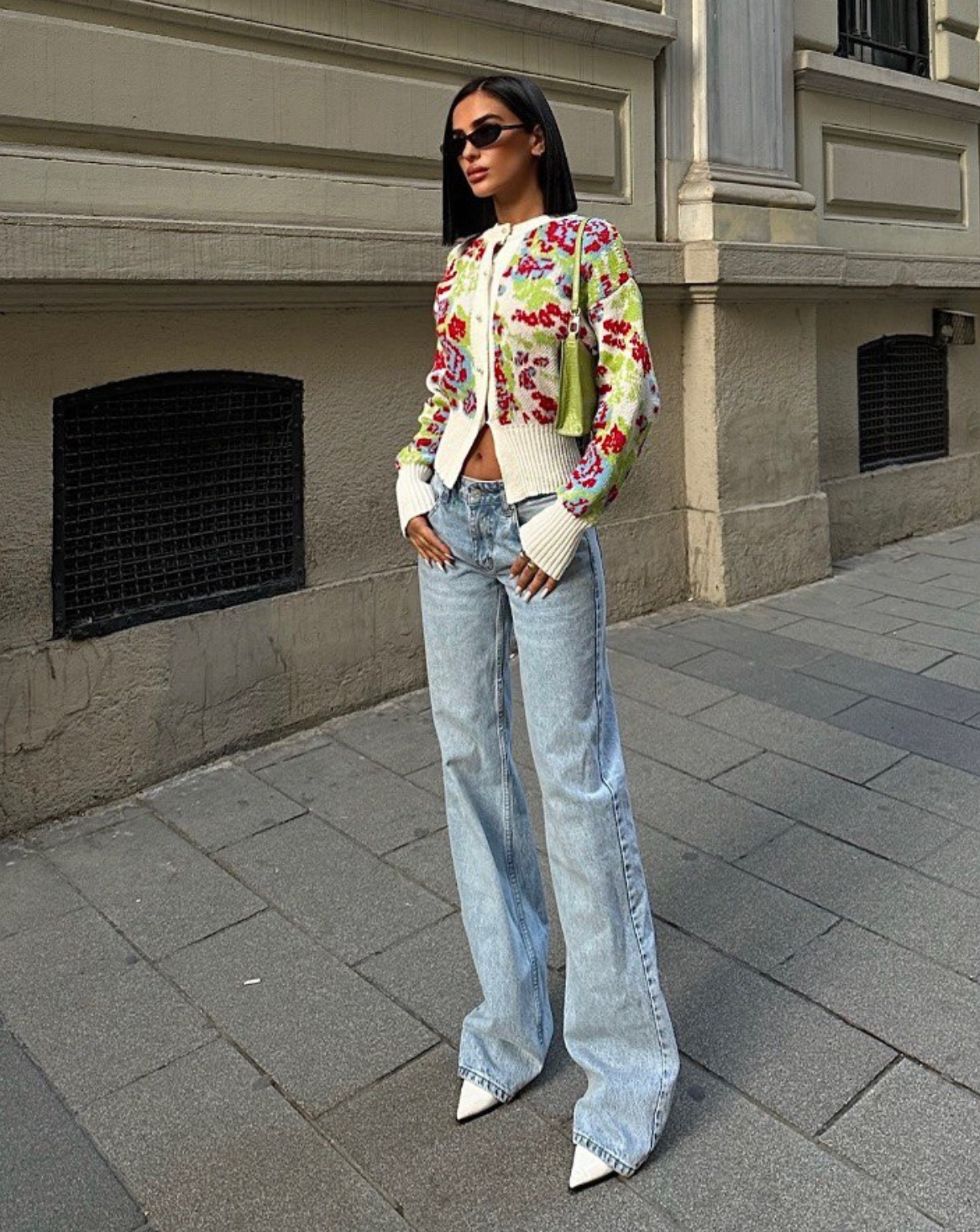 Cardigan Femme à Imprimé Floral