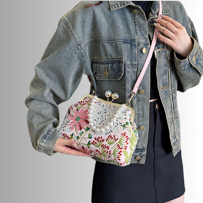 Pochette Femme avec Bandoulière en Perles