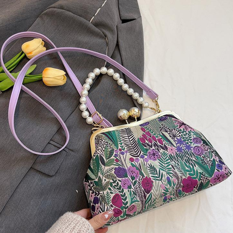 Pochette Femme avec Bandoulière en Perles