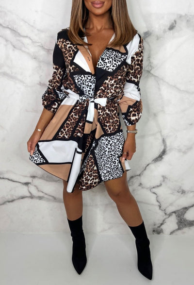 Robe Chemise Femme avec Ceinture à Nouer